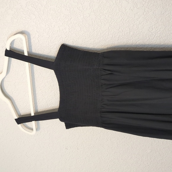 Shein black smocked bust sleeveless a line tiered maxi dres - Picture 2 of 7
